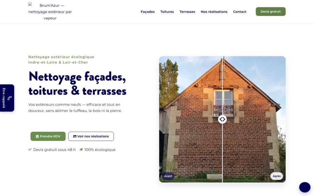 Aperçu du site Brum'Azur réalisé par Katimini