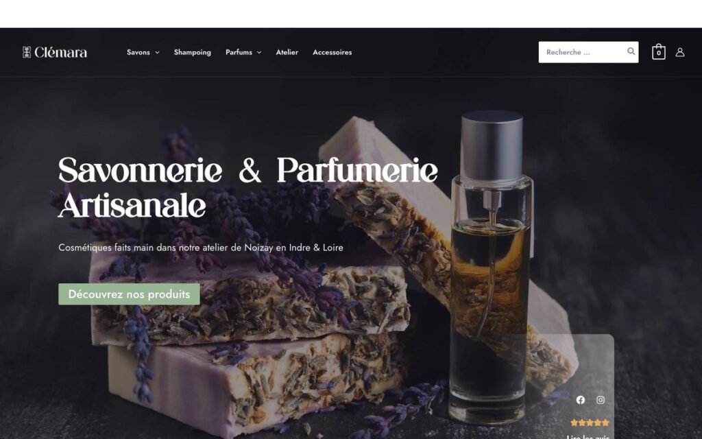 Aperçu du site Clémara Artisana réalisé par Katimini