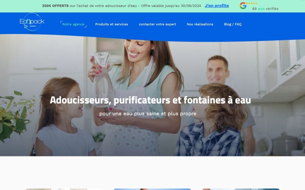 Aperçu du site Ecopack System réalisé par Katimini