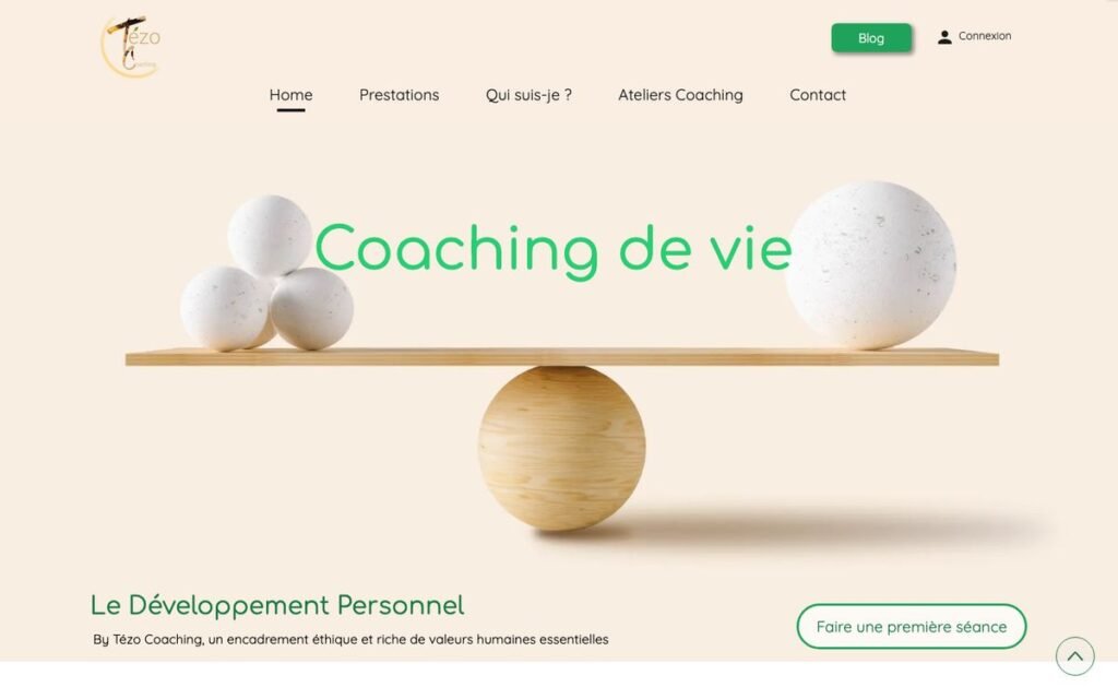 Aperçu du site Tézo Coaching réalisé par Katimini